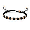 MEN'S MATTE ONYX BEADS GOLD BRACELET I