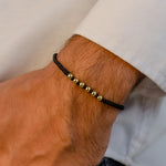 MEN'S STRING WITH MULTIPLE BEADS GOLD BRACELET II