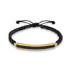 MEN'S FLAT ONYX WITH DOUBLE STONES GOLD BRACELET