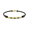 TWISTED WIRE WITH BLACK STONES GOLD BRACELET