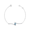 CLASSIC WAVE WITH EVIL EYE DIAMOND BRACELET