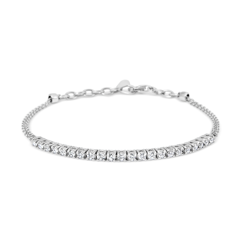 SQUARED HALF TENNIS DIAMOND BRACELET