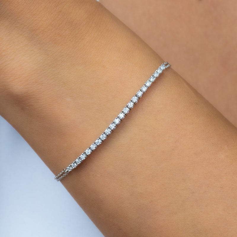 SQUARED HALF TENNIS DIAMOND BRACELET