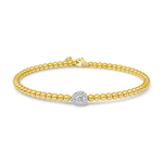 BEADED BANGLE WITH PEAR SHAPE DIAMOND BRACELET