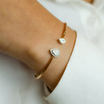 DOUBLE PEAR CUFF DIAMOND BRACELET