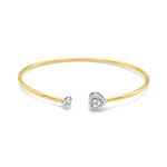 DOUBLE HEART CUFF DIAMOND BRACELET