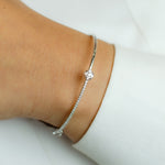 HALF STUNNING ROSE BANGLE DIAMOND BRACELET