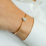 CLASSIC PEAR CUFF DIAMOND BRACELET