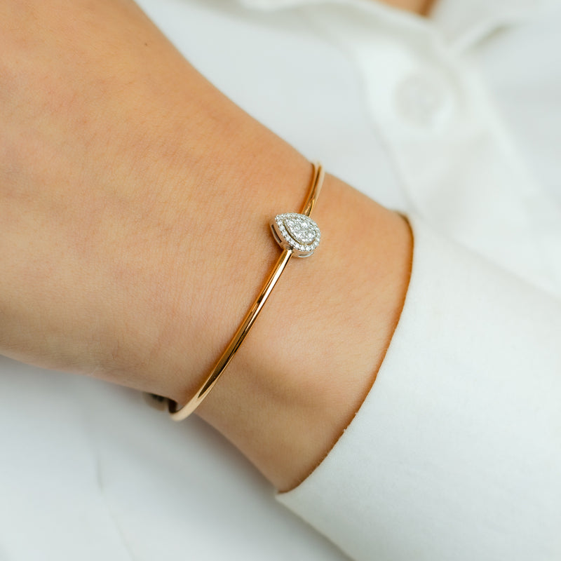 CLASSIC PEAR CUFF DIAMOND BRACELET