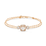 BAGUETTE ROSE SHAPED DIAMOND BRACELET