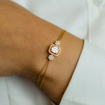 BAGUETTE ROSE SHAPED DIAMOND BRACELET