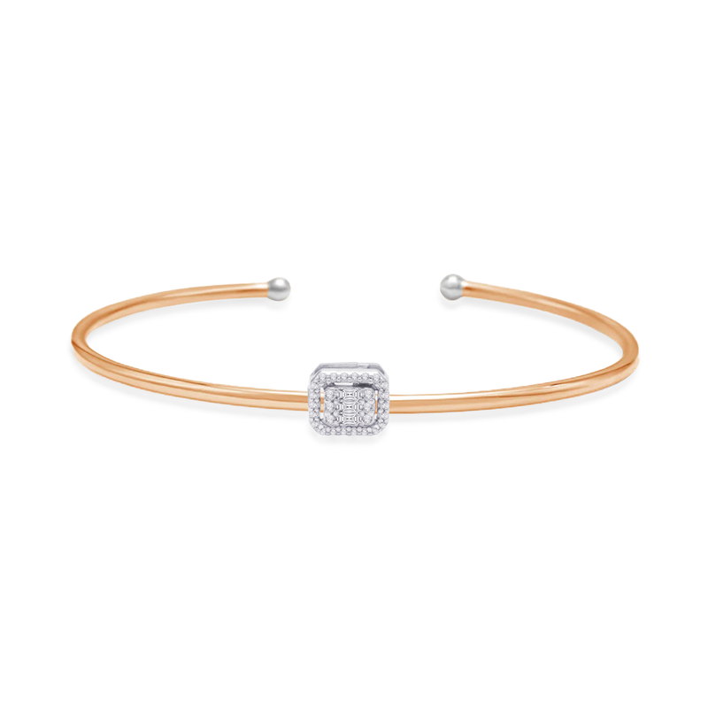 CUBIC-CUSHION CUFF DIAMOND BRACELET