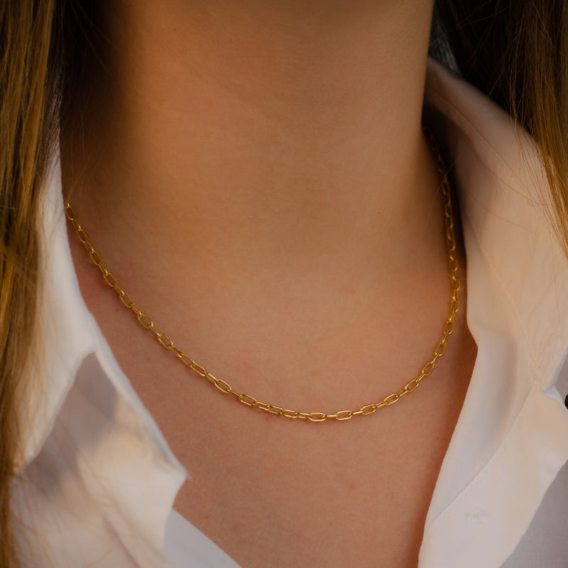 SHINNY OVAL LINK GOLD CHAIN