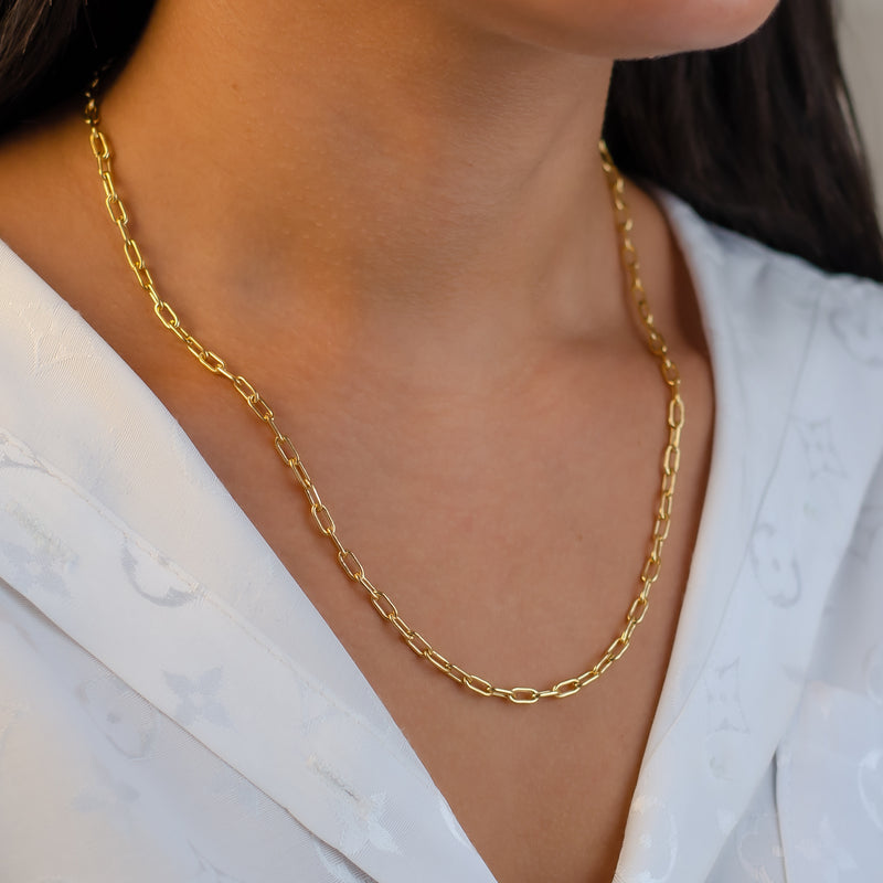 WIDE OVAL LINKS GOLD CHAIN