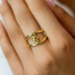 HUGE ROPE DESIGN GOLD RING