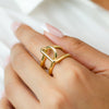 INTERLOCK GOLD RING