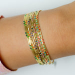 COLOURFUL SLEEK BEADS GOLD BRACELET