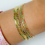 COLOURFUL SLEEK BEADS GOLD BRACELET