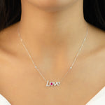 SPARKLING  RUBY LOVE DIAMOND NECKLACE