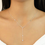 Y-SHAPE WITH DROPPED CIRCLE DIAMOND NECKLACE