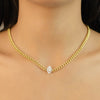 GOURMET WITH MARQUISE HALO DIAMOND NECKLACE