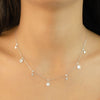 DROPPED PEAR & SQUARE DIAMOND NECKLACE