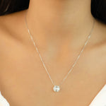 BAGUETTE & ROUND CLUSTER DIAMOND NECKLACE