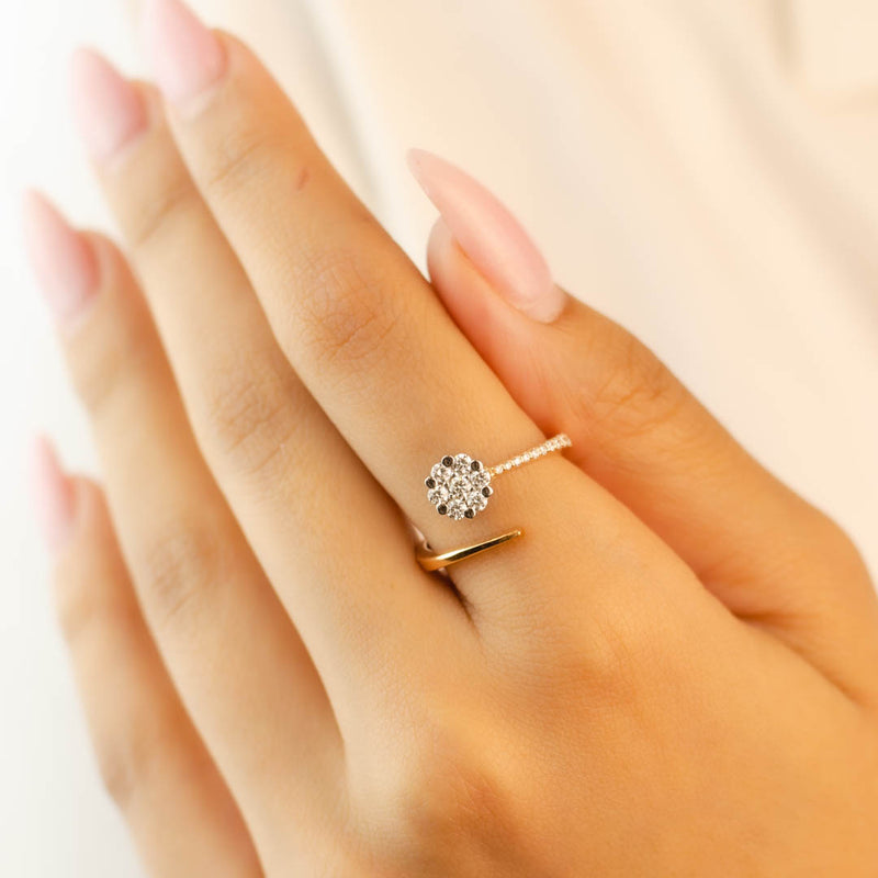 FLOWER CLUSTER OPEN DIAMOND RING