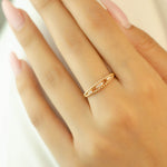 BEADED LINES DIAMOND RING