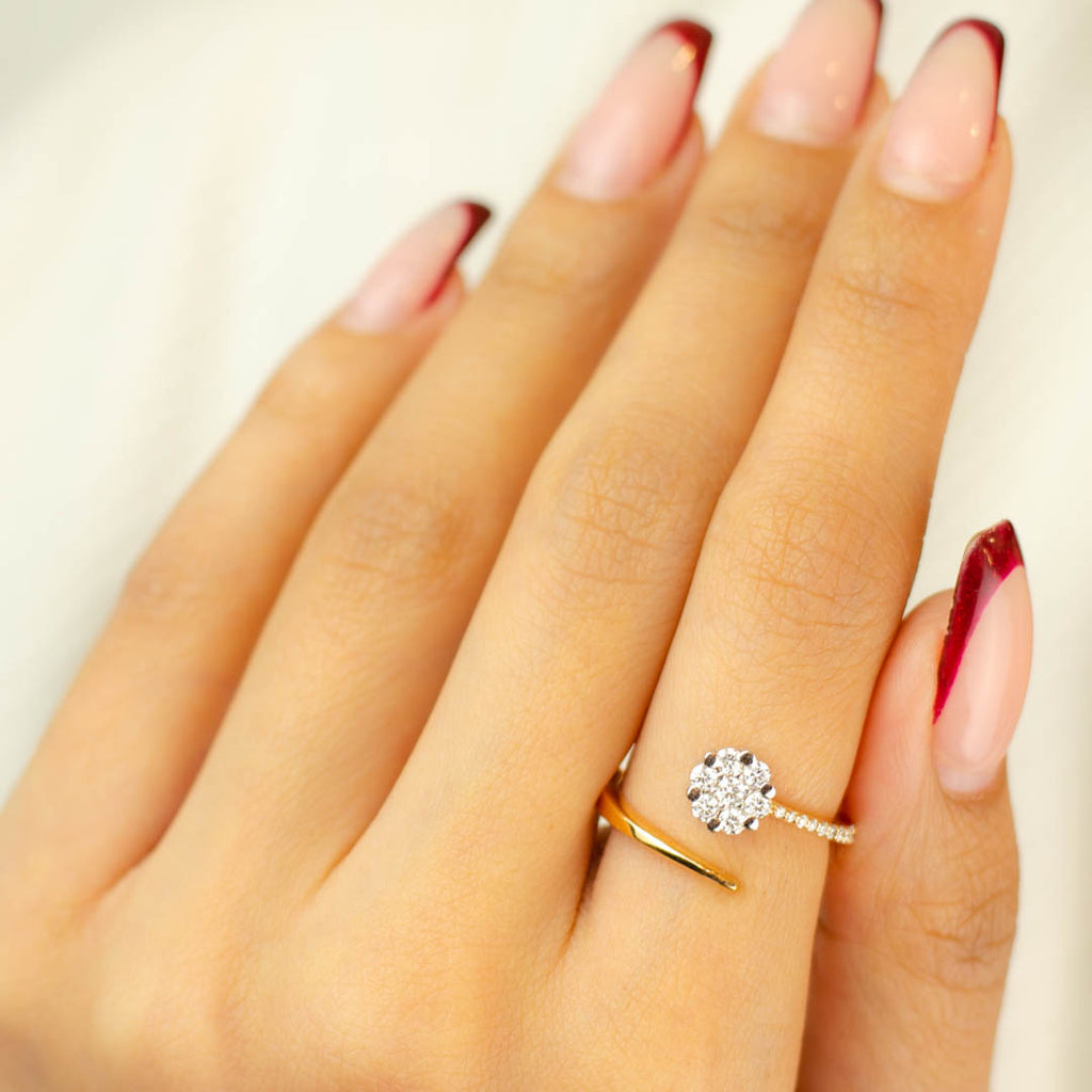 FLOWER CLUSTER OPEN DIAMOND RING