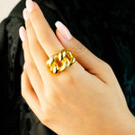 CHUNKY LINKS GOLD RING