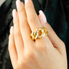 DUO TONES LINKS GOLD RING