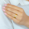 DOUBLE PYRAMID BAND GOLD RING