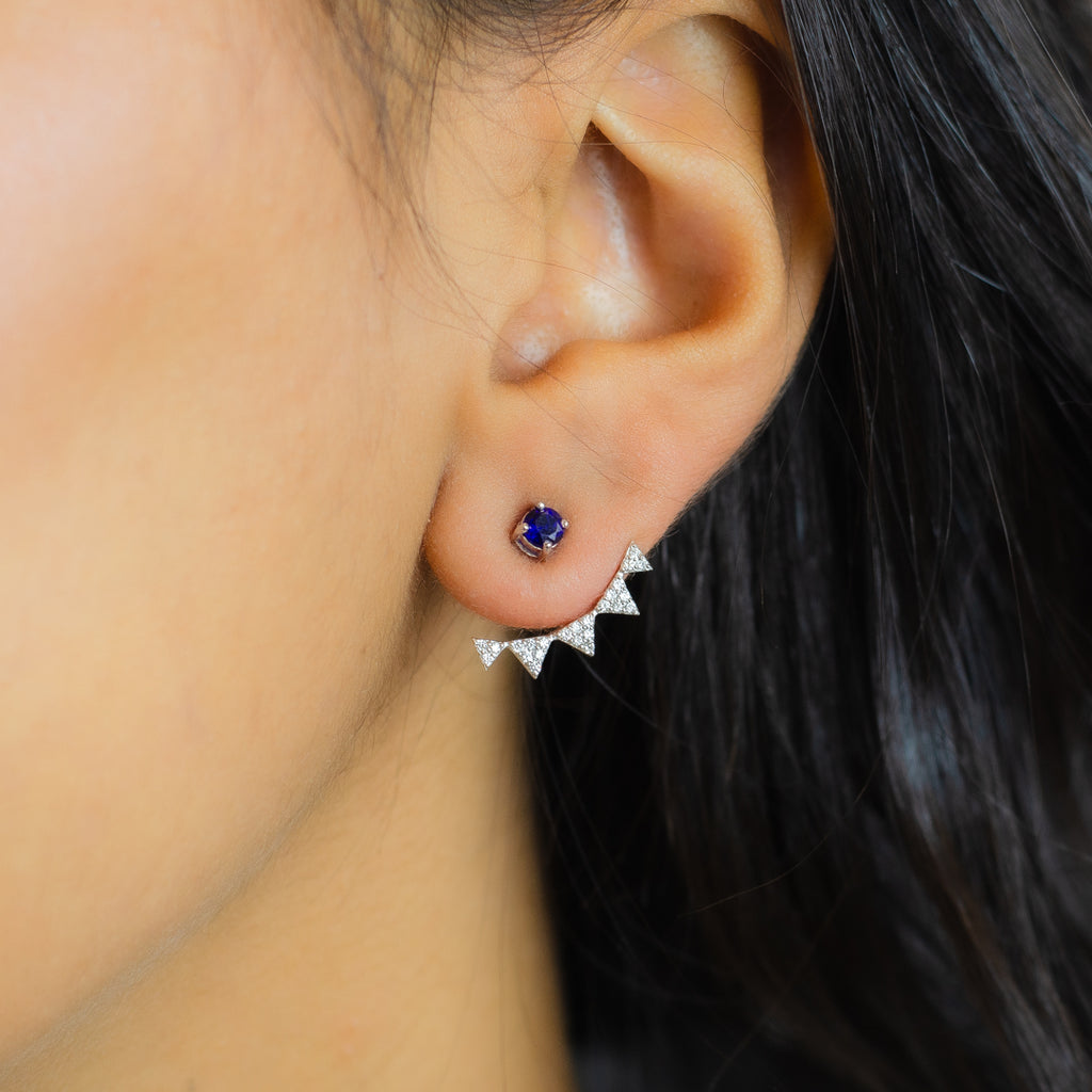 TRIANGLES EAR JACKET DIAMOND EARRING