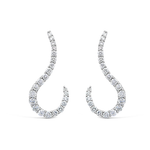 SPARKLING HOOK STUD DIAMOND EARRING