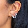 DOUBLE OPEN CIRCLE STUD DIAMOND EARRING