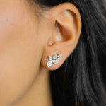 LEAFS CLUSTER STUD DIAMOND EARRING