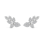 LEAFS CLUSTER STUD DIAMOND EARRING