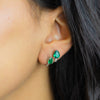 DUO EMERALD PEAR EAR CUFF DIAMOND EARRING