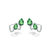 DUO EMERALD PEAR EAR CUFF DIAMOND EARRING