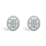 GLEAMING OVAL STUD DIAMOND EARRING