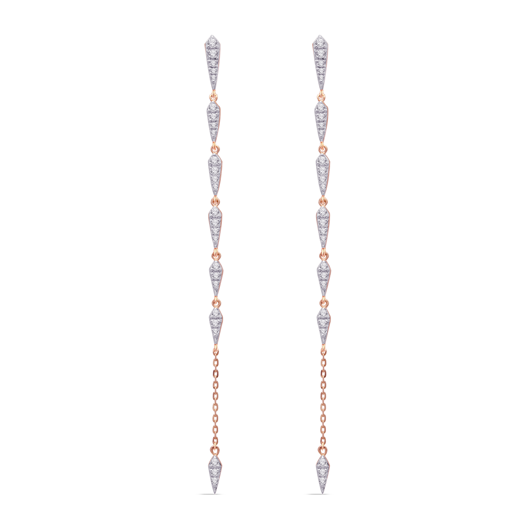 LONG DROPS STUD DIAMOND EARRING
