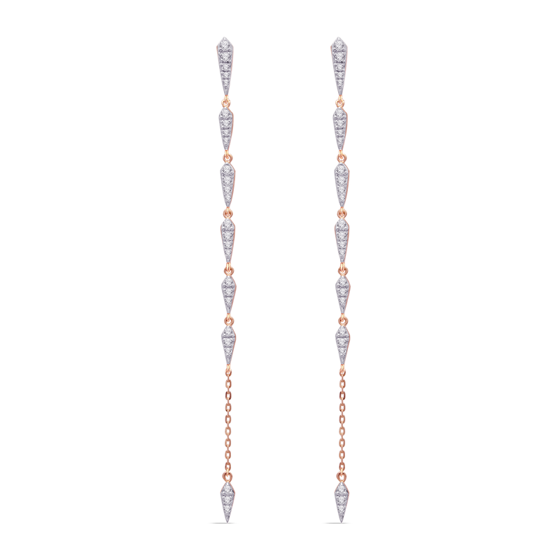 LONG DROPS STUD DIAMOND EARRING