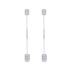 LONG DROPPED SQUARE STUD DIAMOND EARRING