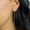 LONG HALF TENNIS STUD DIAMOND EARRING