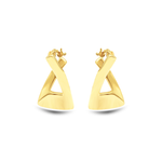 LOOPED TRIANGLE STUD GOLD EARRING