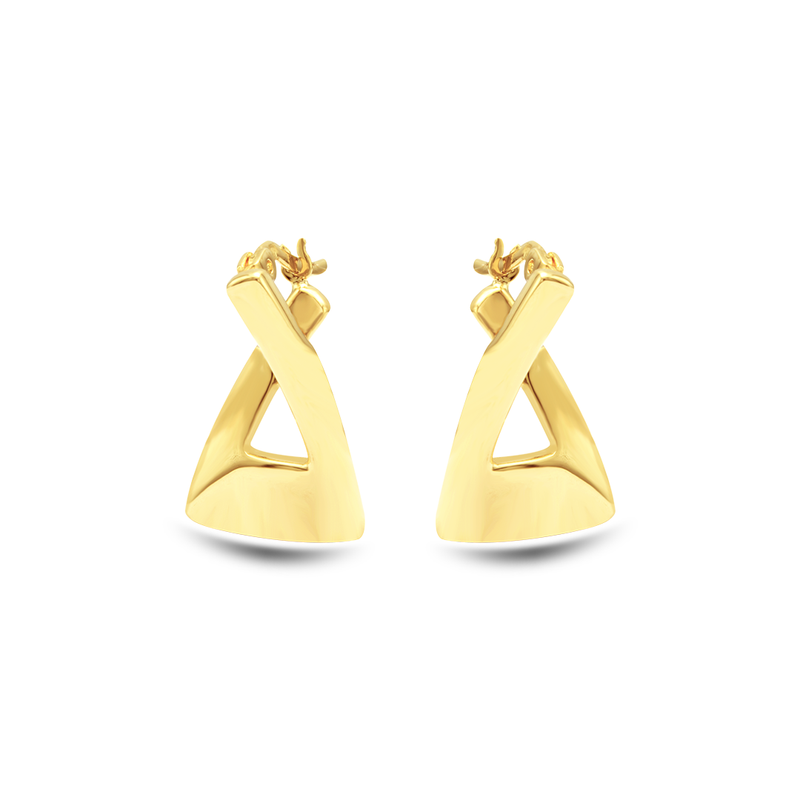 LOOPED TRIANGLE STUD GOLD EARRING