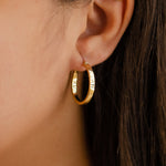 ENGLISH LOCKED SHARP EDGE HOOP GOLD EARRING