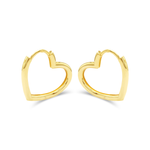 CLASSIC HEART HOOP GOLD EARRING