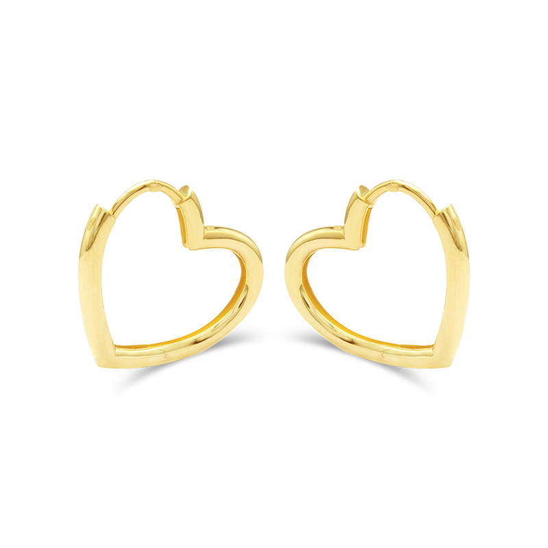 CLASSIC HEART HOOP GOLD EARRING